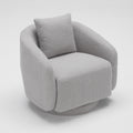 Swivel Accent Chair, Barrel Armchair With Back Pillow & Wood Frame For Living Room, Bedroom, Office