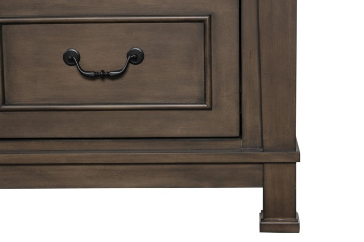 Transitional Style Chest 1Pc French And English Dovetail Drawer Knobs And Hanging Pulls Metal Side Glides Dark Walnut Finish Bedroom Furniture