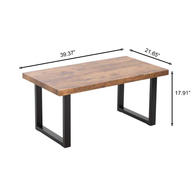 Mdf Coffeetable, Small Tea Table, Walnut With Metal Legs Sofa Table