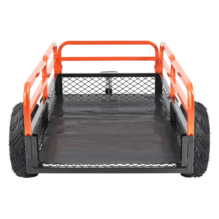 Heavy Duty Steel Atv Dump Trailer, 1500 Pound Load Capacity 15 Cubic Feet, Tow Behind Dump Cart Garden Trailer, With Removable Sides And 2 Tires, For Mowers, Tractors, Atv, Utv