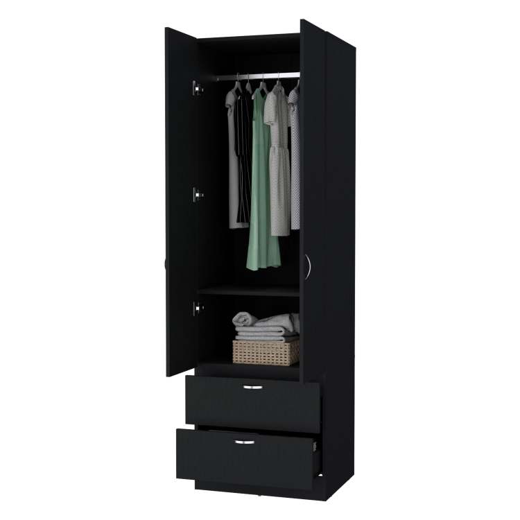 Wenge 2 Door 2 Drawer Wardrobe