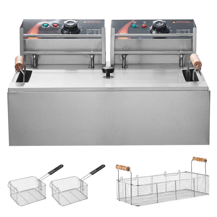 Commercial Electric Deep Fryer Countertop Deep Fryer 3000W 18Qt 17L