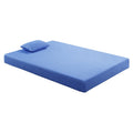 7Inch Full Mattress And Pillow Set Fabric Gel Infused Memory Foam Mattress, Blue, Mattress In A Box