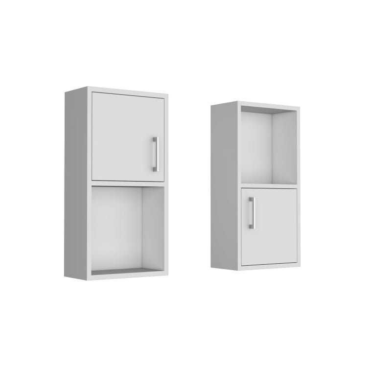 Oba 2 Pc Wall Mounted Bathroom Medicine Cabinet With Open And Closed Storage