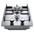 Gas Cooktop 12 Inch, Max 12250Btu 2 Burners Built In Stainless Steel Gas Stove Top, Lpg Ng Convertible Dual Fuel Natural Gas Hob With Thermocouple Protection