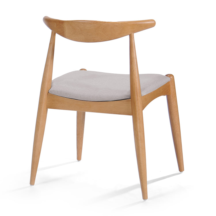 Set Of 2 Rubberwood Dining Chairs With Ergonomic Backrest & Comfort Cushions, Natural Beige Same Sku: 59296.00Fbei