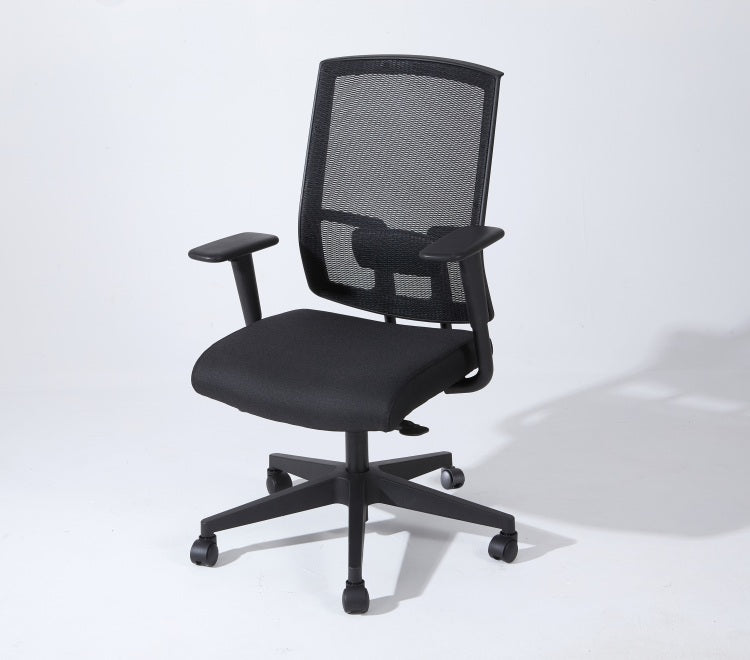 Complus Polyester Seat Pro Ergonomic High Back Office Task Mesh Chair 27"H In Black Color With Arms