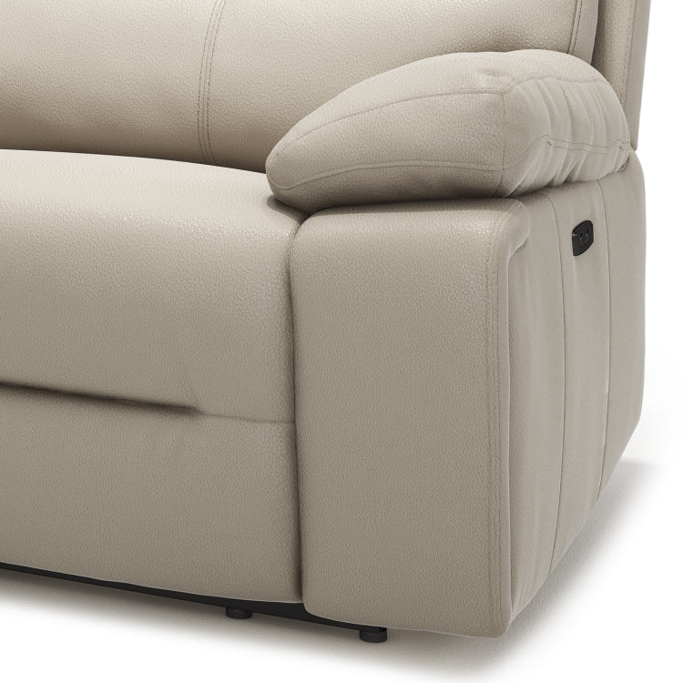 Malibu 79" Modern Power Motion 3 Piece Reclining Loveseat Sofa With Cup Holders, Cream Taupe Beige