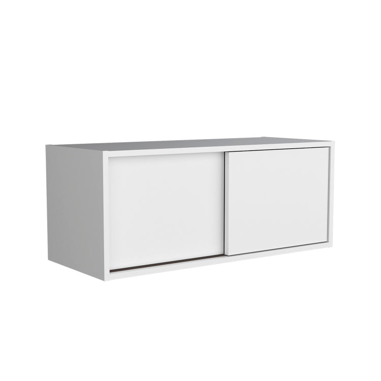 Wall Cabinet 13" H, 2 Sliding Doors, 1 Shelf, White