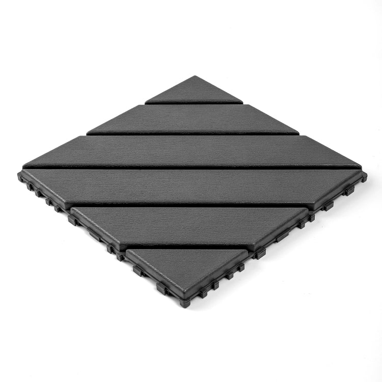 Plastic Interlocking Decking Tiles, 44 Packs Of Terrace Decking Tiles, 12 Inches X 12 Inches Waterproof For All Weather Use, Backyard Pool Decking Tiles, Dark Gray