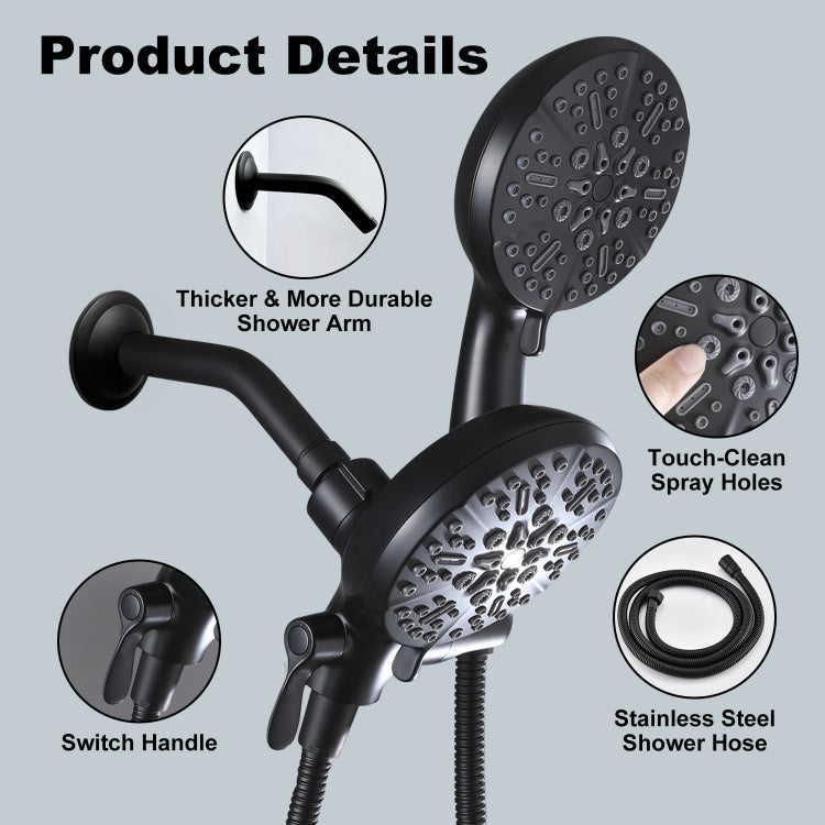 High Pressure 3 Way Rainfall Combo, Luxurious Rain Showerhead And Hand Held Shower Separately Or Together, Comes With Shower Hose, Shower Arm