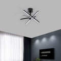 12 Inch Modern Led Ceiling Light, Geometric Starburst Design With Black Finish For Living Room, Bedroom, And Hallways