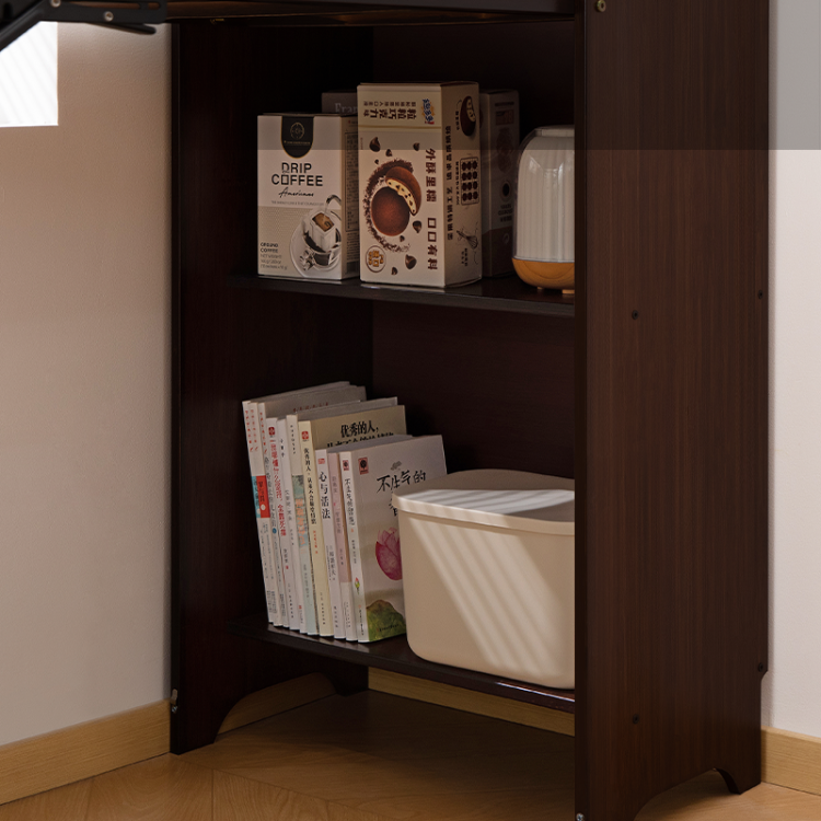 Bamboo Folding Desk, Foldable Desk For Small Space, Computer Desk With Hidden Storage, Mid Century Foldable Table For Home Office And Bedroom Walnut Brown