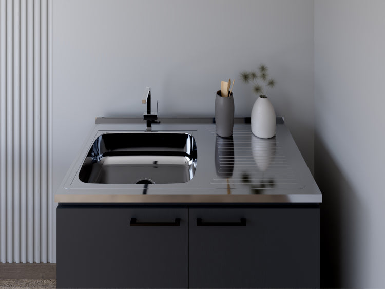 Utility Sink Cabinet Burwood, Kitchen, Black