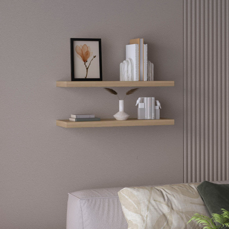Ecco 31.5" Wide Floating Shelves Set Of 2, Shelves For Wall Decor For Bedroom, Bathroom Storage Shelves, Book Shelves For Living Room