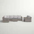 8 Person Outdoor Seating Group With Cushions Pre Assembled Sofa