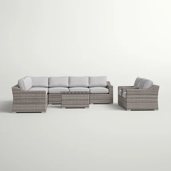 8 Person Outdoor Seating Group With Cushions Pre Assembled Sofa