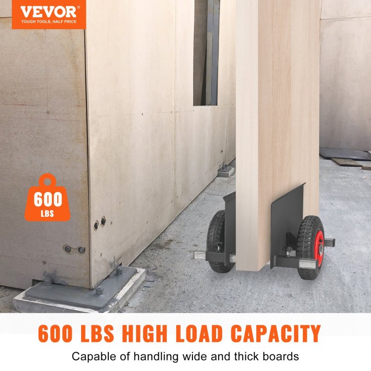 Panel Dolly, 600Lbs Capacity Slab Dolly, Heavy Duty Drywall Mover With 8" Pneumatic Wheels, Adjustable Clamp Panel Cart For Drywall Sheet, Material Handling, All Terrain Moving Cart