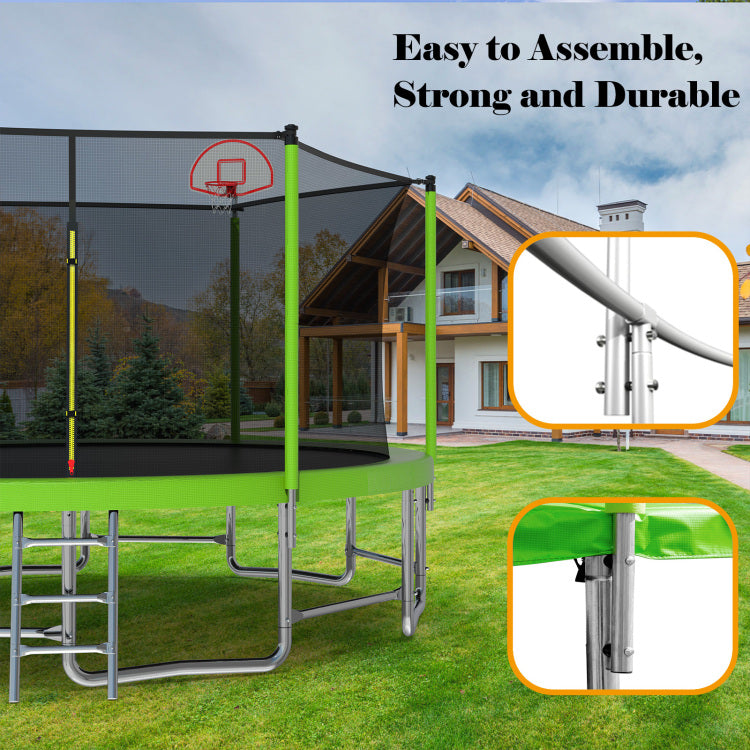 15Ft For Kids Children With Safety Enclosure Net Outdoor Backyards Large Recreational Trampoline