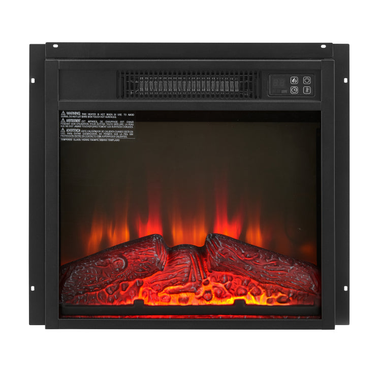 Electric Fireplace Insert 18" 1400W 120V ,Equipped With Remote Control, Ultra Thin Heater With Log Set & Realistic Flame Black