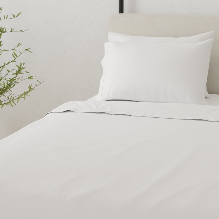 4 Piece White Brushed Microfiber Twin Hypoallergenic Sheet Set