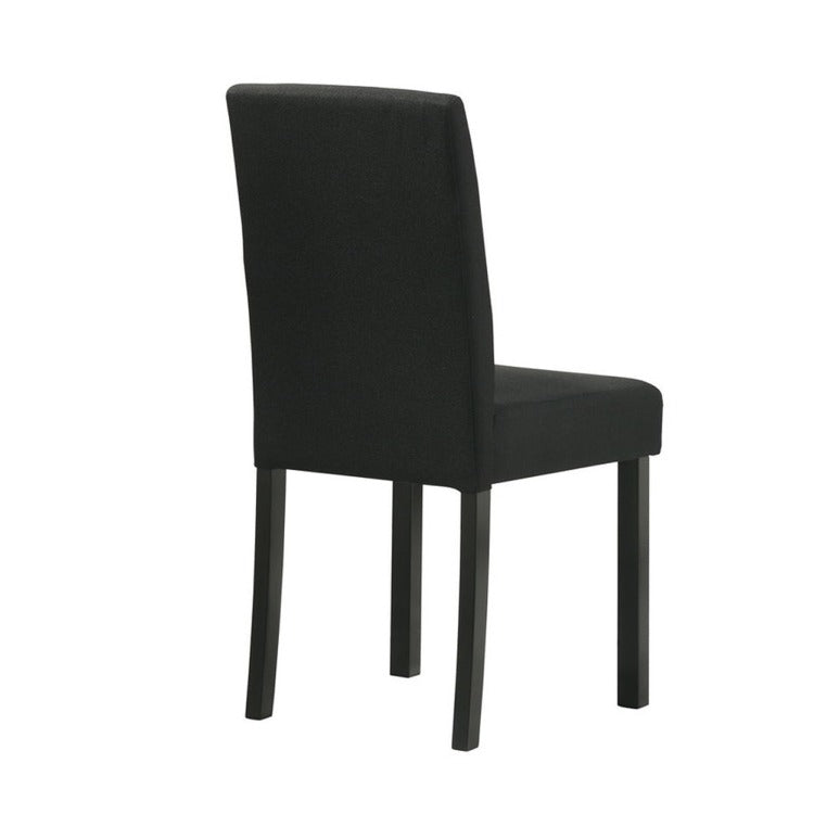 Syon Dining Chair Set Of 4, Black Wood Frame, Fabric Seat And Backrest