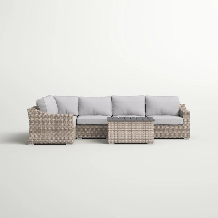 4 Person Wicker Outdoor Seating Set Fully Assembled Garden Sofa Group