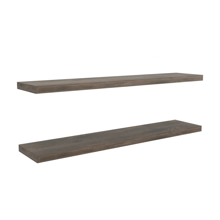 Shelves 1.5" H, 2 Shelves, Dark Brown Living Room