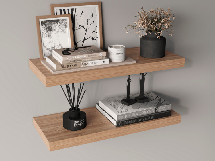 Ecco 31.5" Wide Floating Shelves Set Of 2, Shelves For Wall Decor For Bedroom, Bathroom Storage Shelves, Book Shelves For Living Room