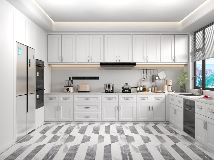 27 Inch White Shaker Double Door Wall Cabinet Solid Wood With 2 Adjustable Shelves Ready To Assemble For Kitchen,Bathroom,Laundry And Garage Storage 27"W 12"D 30"H
