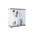 2 Layer Glass Display Cabinet With 2 Doors, Curio Cabinets, Glass Display Cabinet Showcase Countertop With Lock, Tempered Glass With Mdf Base