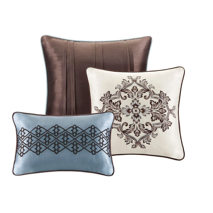 7 Piece Comforter Set Blue Queen