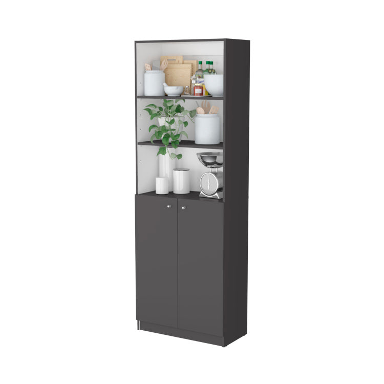 Sutton 2 Door Bookcase, Storage With Multi Level Shelves And Double Door Design