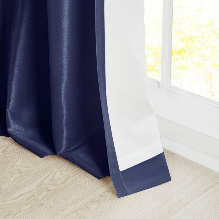 Twist Tab Lined Window Curtain Panel Navy 50X84"