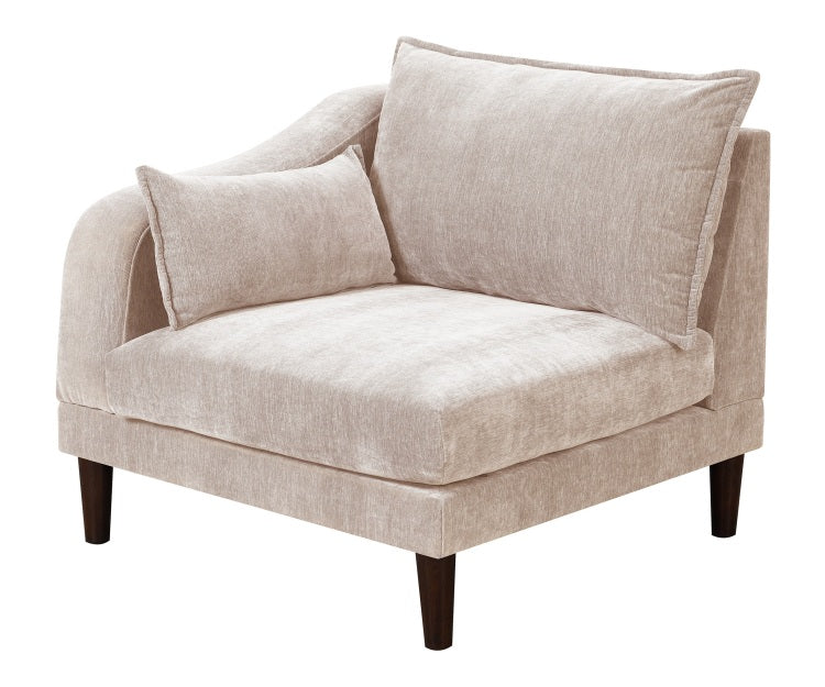 Beautiful Blush Pink Laf Raf One Arm Chair Morgan Fabric 1Pc Chair Pillow Soft Cushion Wood Legs Living Room Furniture