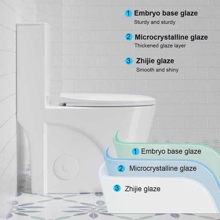 1.1 1.6 Gpf Tornado Flush One Piece Toilet For Bathrooms,Siphonic S Trap 12",Elongated Bowl With Soft Close Seat,Powerful Dual Flush Map 1000G,Comfort Chair Seat Ada Height 17",Glossy White Gw 001