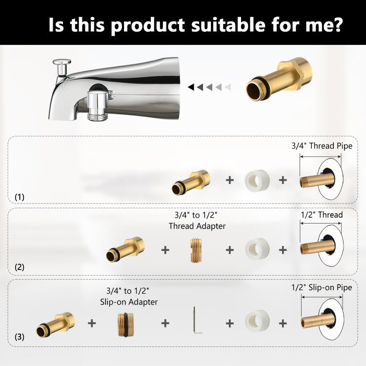 Lift Up Diverter Bathtub Faucet With 6 Settings Handheld Shower In Chrome Rough In Valve Not Included