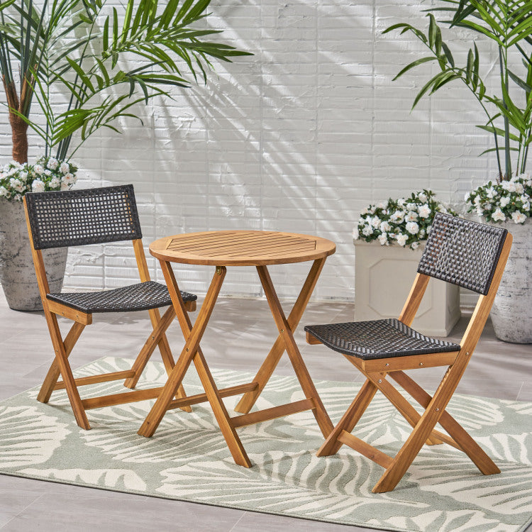 HILLSIDE BISTRO SET,2 Chairs 1 Table brown - wood