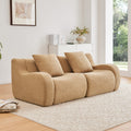 Soft Teddy Fabric Boneless Sofa,No Assembly Required Streamlined Design,Anti Slip Design 32D High Density Sponge Fits Living Rooms Bedrooms,Camel