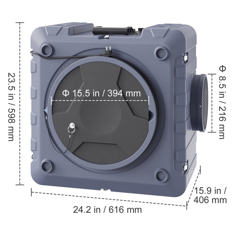 Air Scrubber With 3 Stage Filtration, Stackable Negative Air Machine 550 Cfm, Air Cleaner With Merv10, Carbon, H13 Hepa, For Home, Industrial And Commercial Use