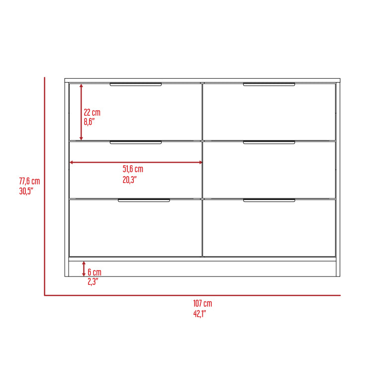Marion Slide And Pull Dresser, Four Drawers