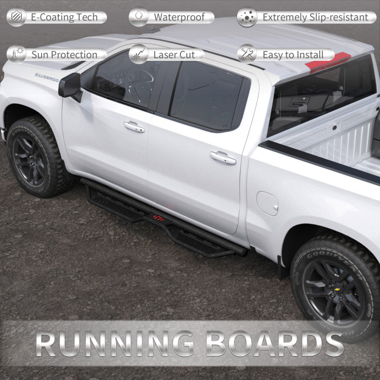 Cab Running Boards Compatible For 2019 2025 Chevy Silverado & Gmc Sierra 1500 2020 2025 Chevrolet Silverado Gmc Sierra 2500 Hd 3500 Hd Crew Cab 2500Hd 3500Hd