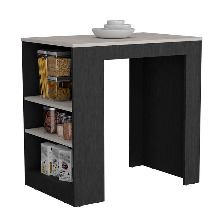 Kitchen Island With Storage Base In Wenge And Ibiza Marble
