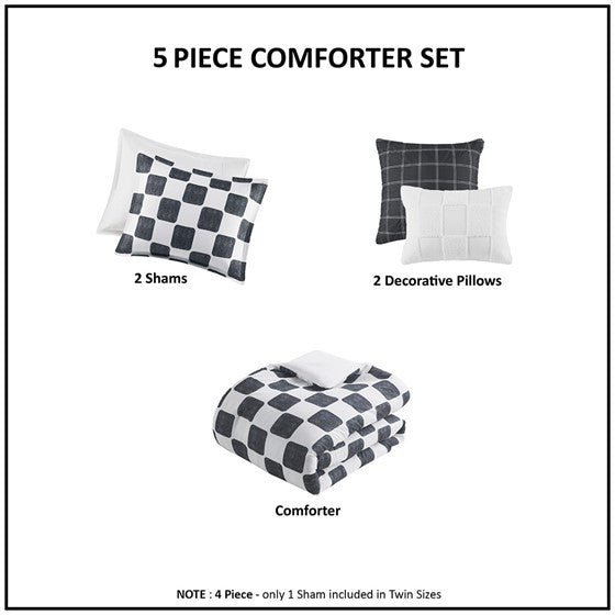 Twin Twin Xl Checkered Comforter Set
