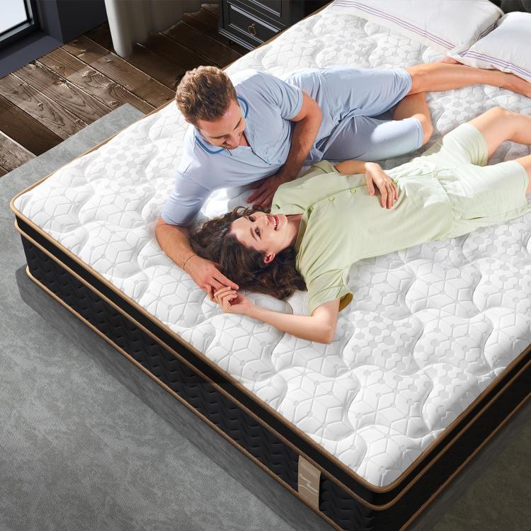 10" King Plush Hybrid Mattresses With Independently Encased Coils & Gel Memory Foam, Fiberglass Free, Motion Isolation Edge Support, Mattress In A Box, Certipur Us Certified