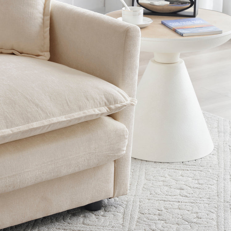 Free Combination Comfy Upholstery Modular Oversized L Shaped Sectional Sofa With Reversible Ottoman, Light Coffee Chenille