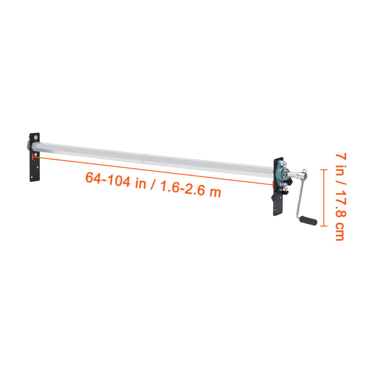 Hand Crank Tarp Roller Kit, 64" To 104" Wide, Aluminum Alloy, Manual Cab Level Dump Truck Tarp Roller With 7" Sponge Wrapped Handle, Perfect For Dump Trucks, Trailers, Trash Haulers No Tarp