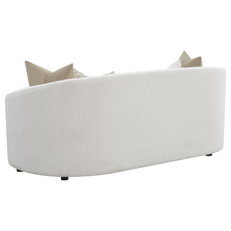Rory Latte Sloped Arms Sofa With Pillows