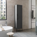 Linen Cabinet 70.8" H, With 1 Door And 4 Shelves, Matt Gray