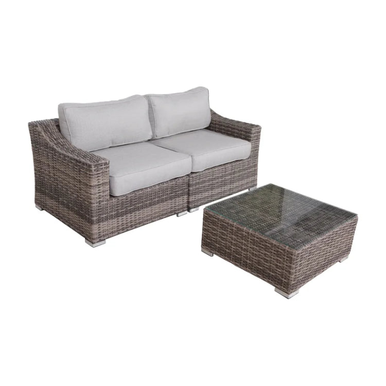 Fully Assembled 2 Person Wicker Seating Set With Cushions